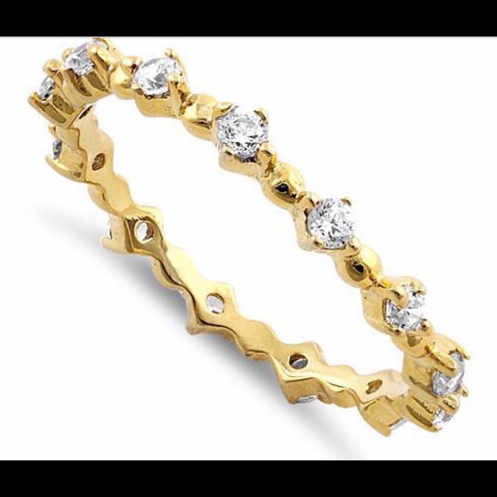 Gold Ring 💍 Plated Sterling Silver Thin Ring